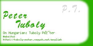 peter tuboly business card